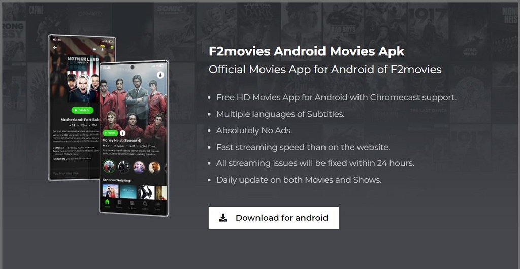 F2Movies App for Android Phone