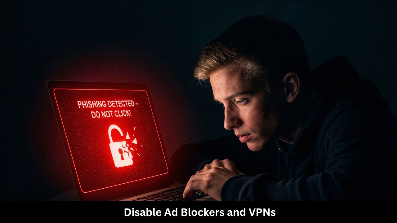Disable Ad Blockers and VPNs