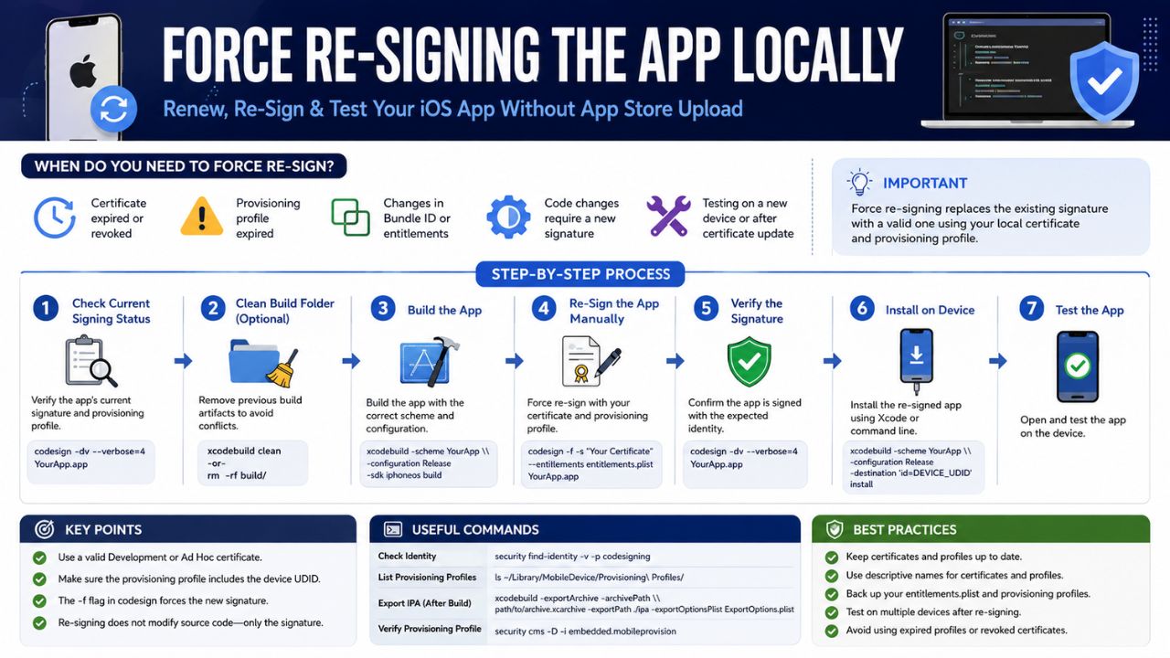 Force Re-Signing the App Locally