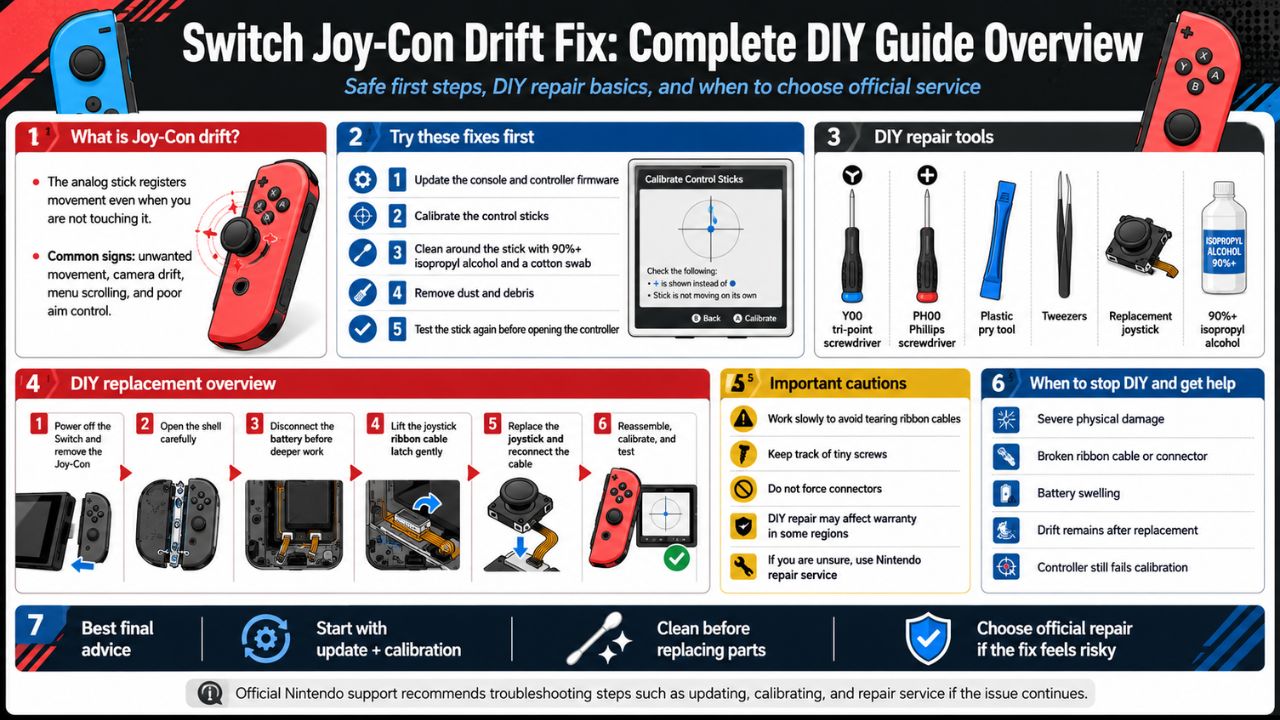 Switch Joy-Con Drift Fix Complete DIY Guide Overview