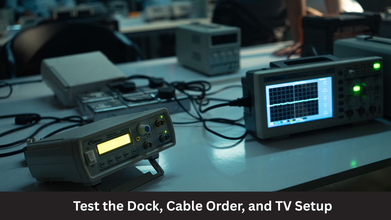 Test the Dock, Cable Order, and TV Setup