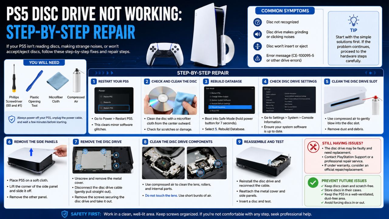 ps5 disc drive not working