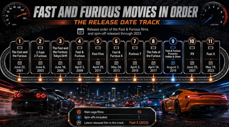 Fast and Furious Movies in Order The Release Date Track
