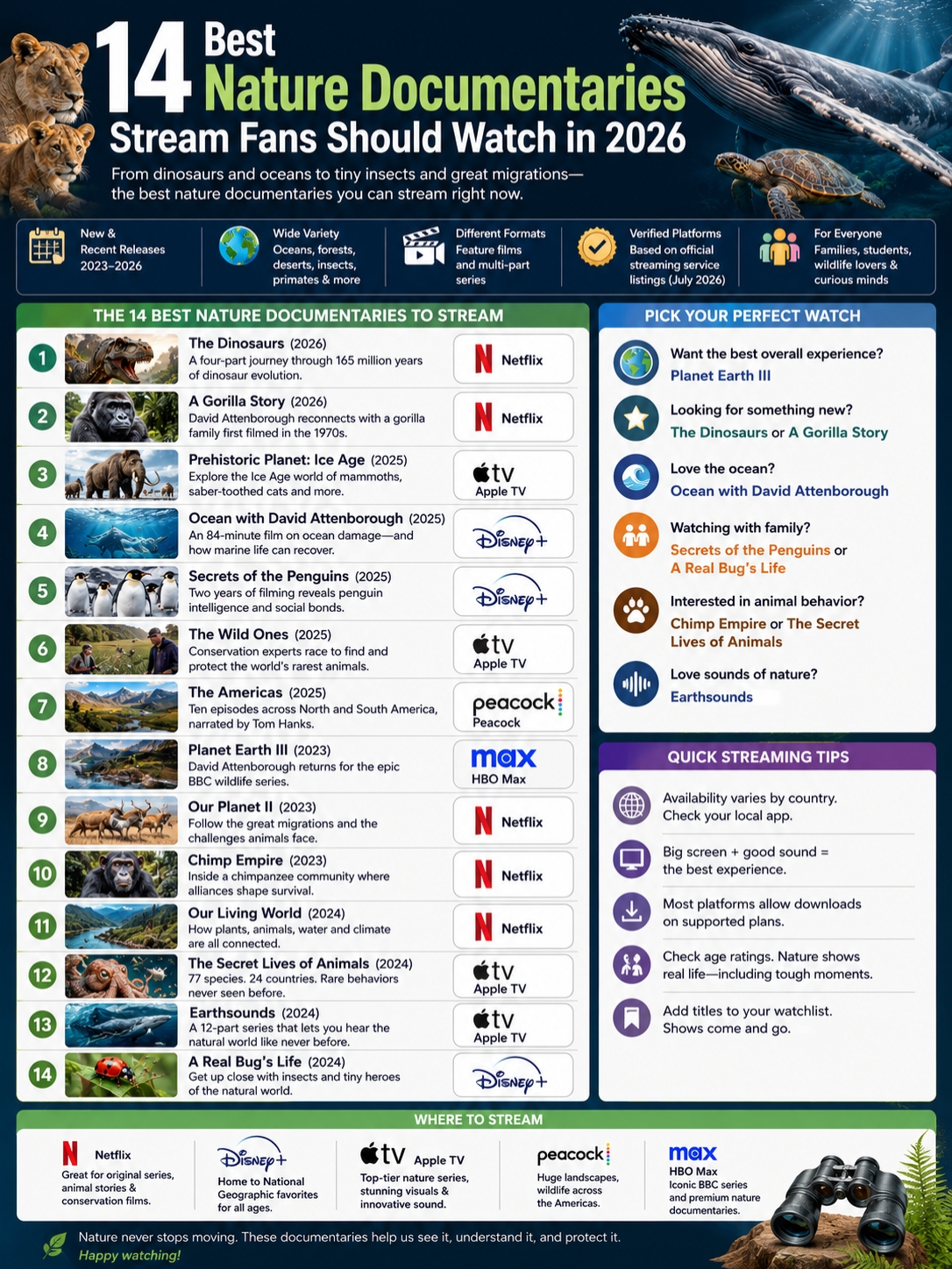 best nature documentaries stream